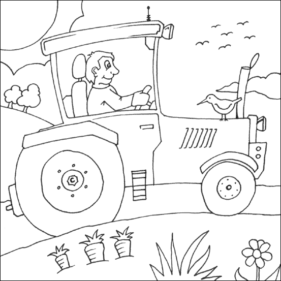 dessin  colorier tracteur hugo