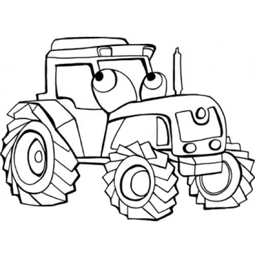 dessin à colorier tracteur hugo l'escargot