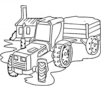 Coloriage Tracteur Avec Fourche