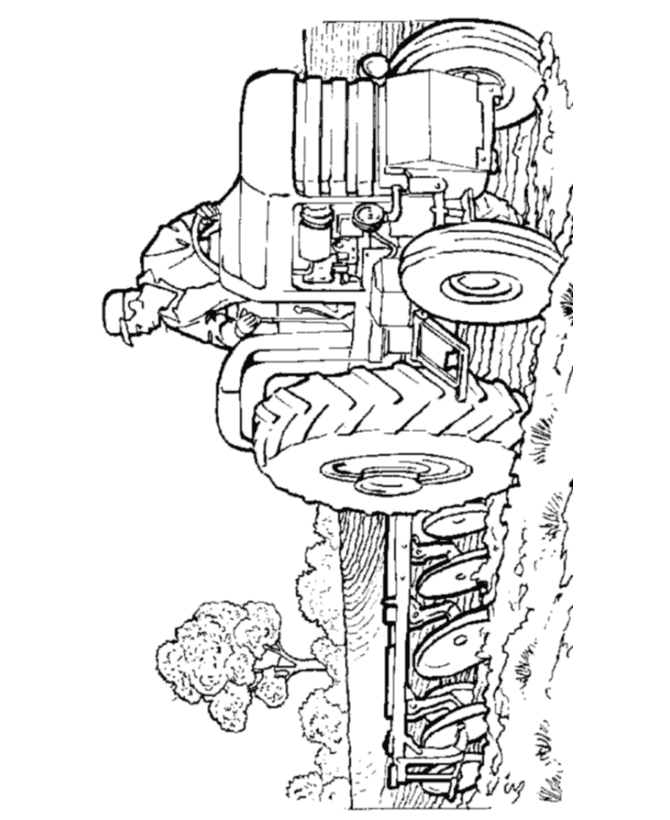 coloriage à dessiner tracteur remorque imprimer