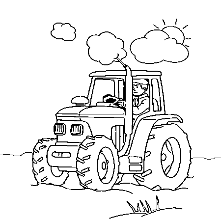 dessin à colorier tracteur à imprimer