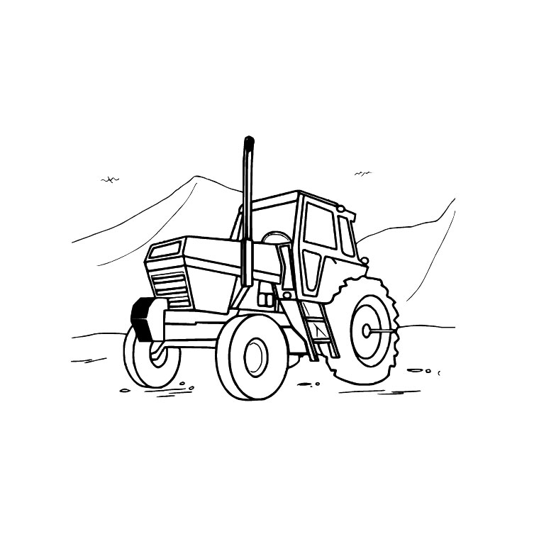 coloriage tracteur tondeuse