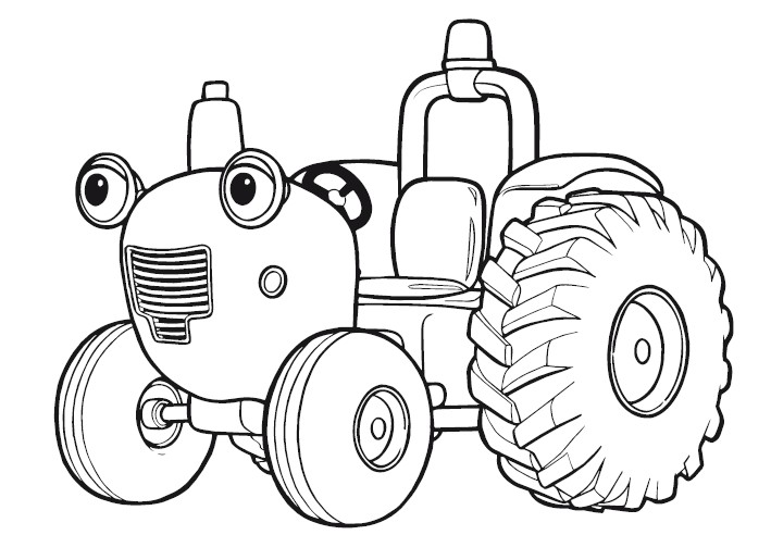 coloriage tracteur a pedale