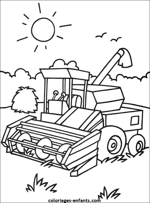 dessin à colorier de tracteur john deere