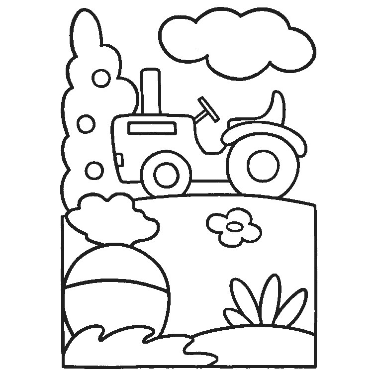 coloriage tracteur charrue