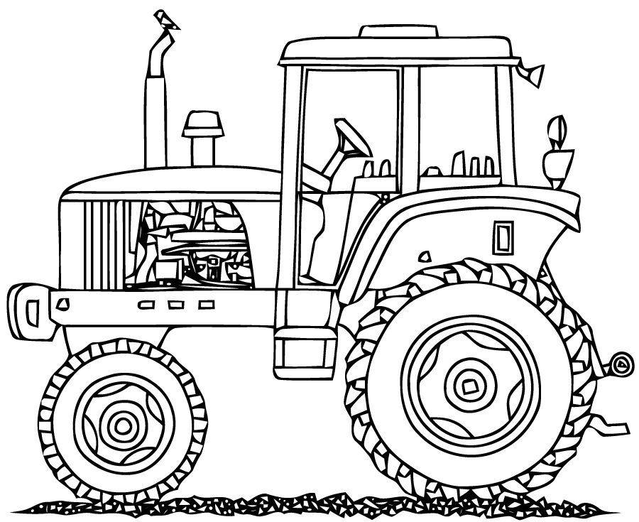 dessin imprimer tracteur agricole