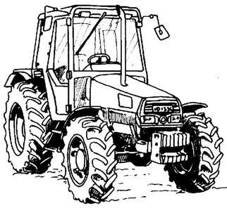 coloriage à dessiner tracteur remorque foin