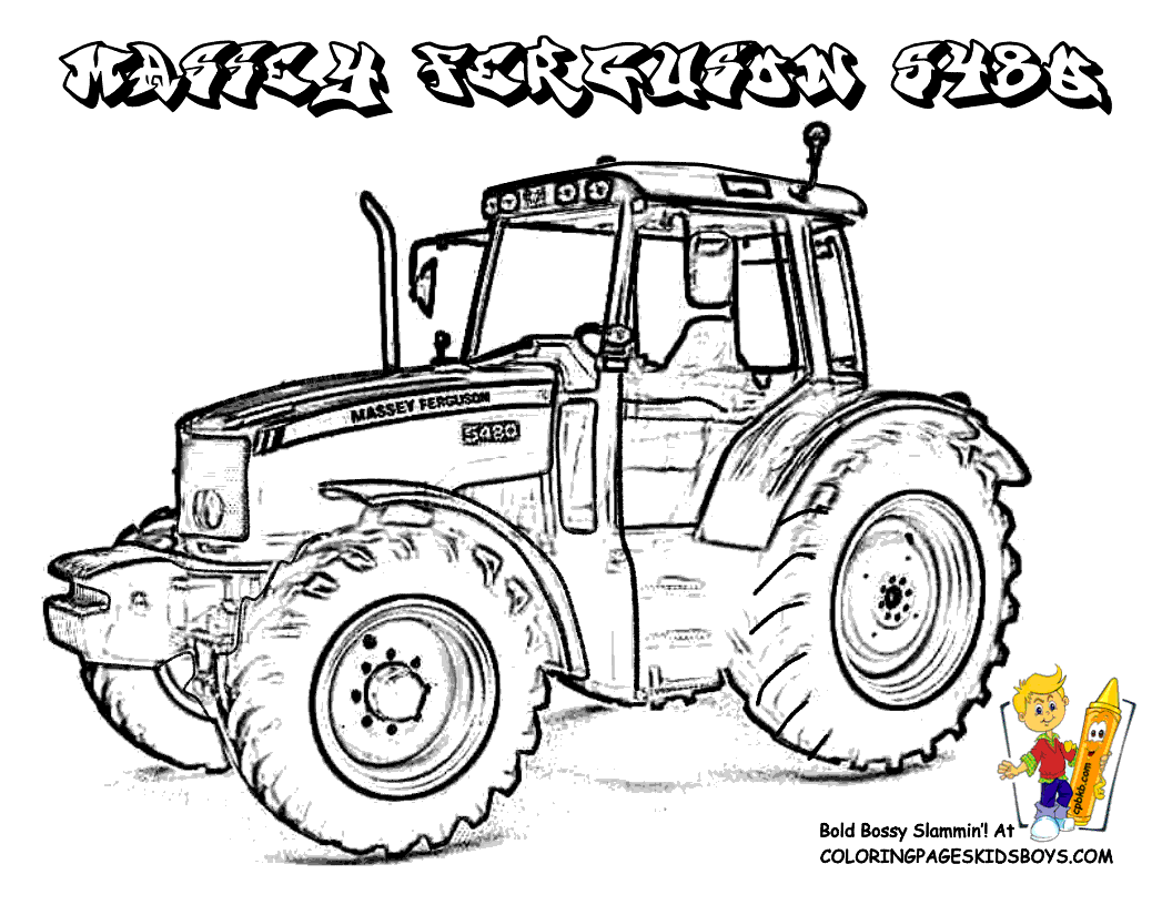 dessin à colorier tracteur benne