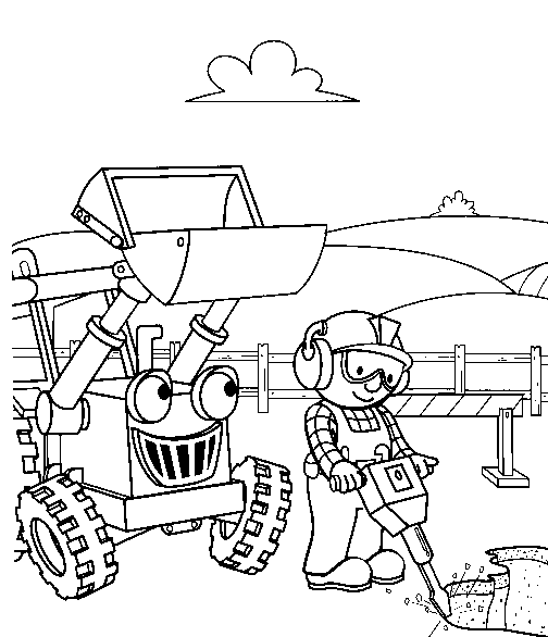coloriage de tracteur tom