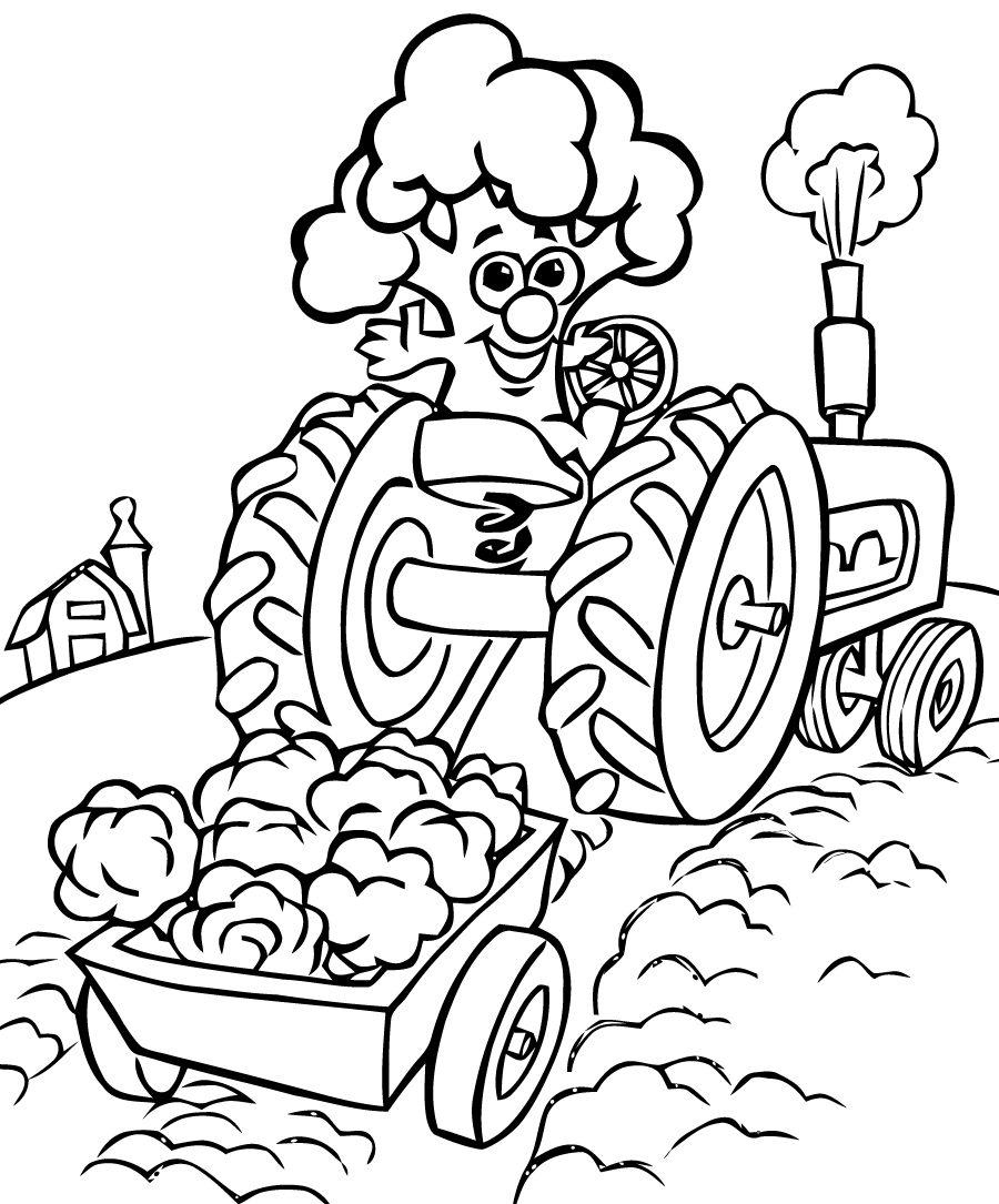 dessin imprimer tracteur agricole