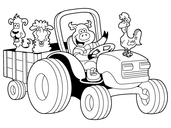 coloriage a dessiner imprimer tracteur tondeuse