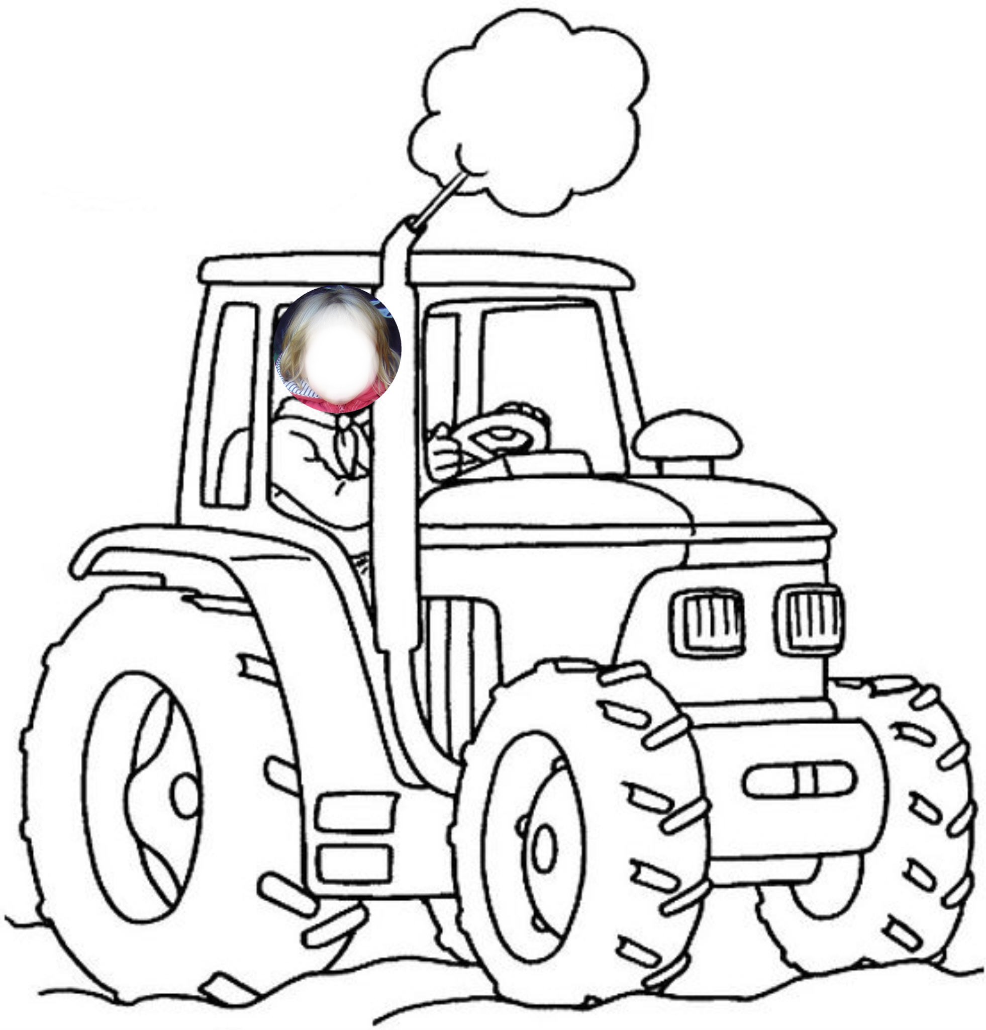 dessin tracteur moissonneuse