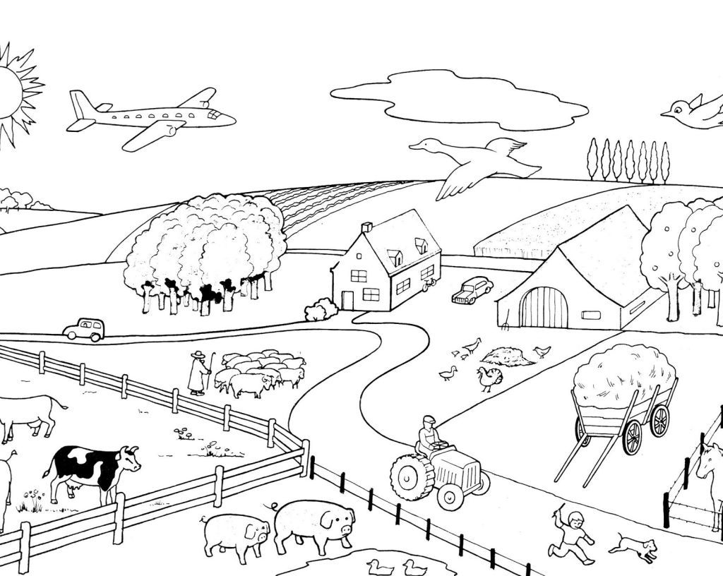 coloriage tracteur ferme