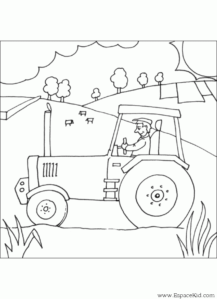 dessin  colorier tracteur tom et ses amis