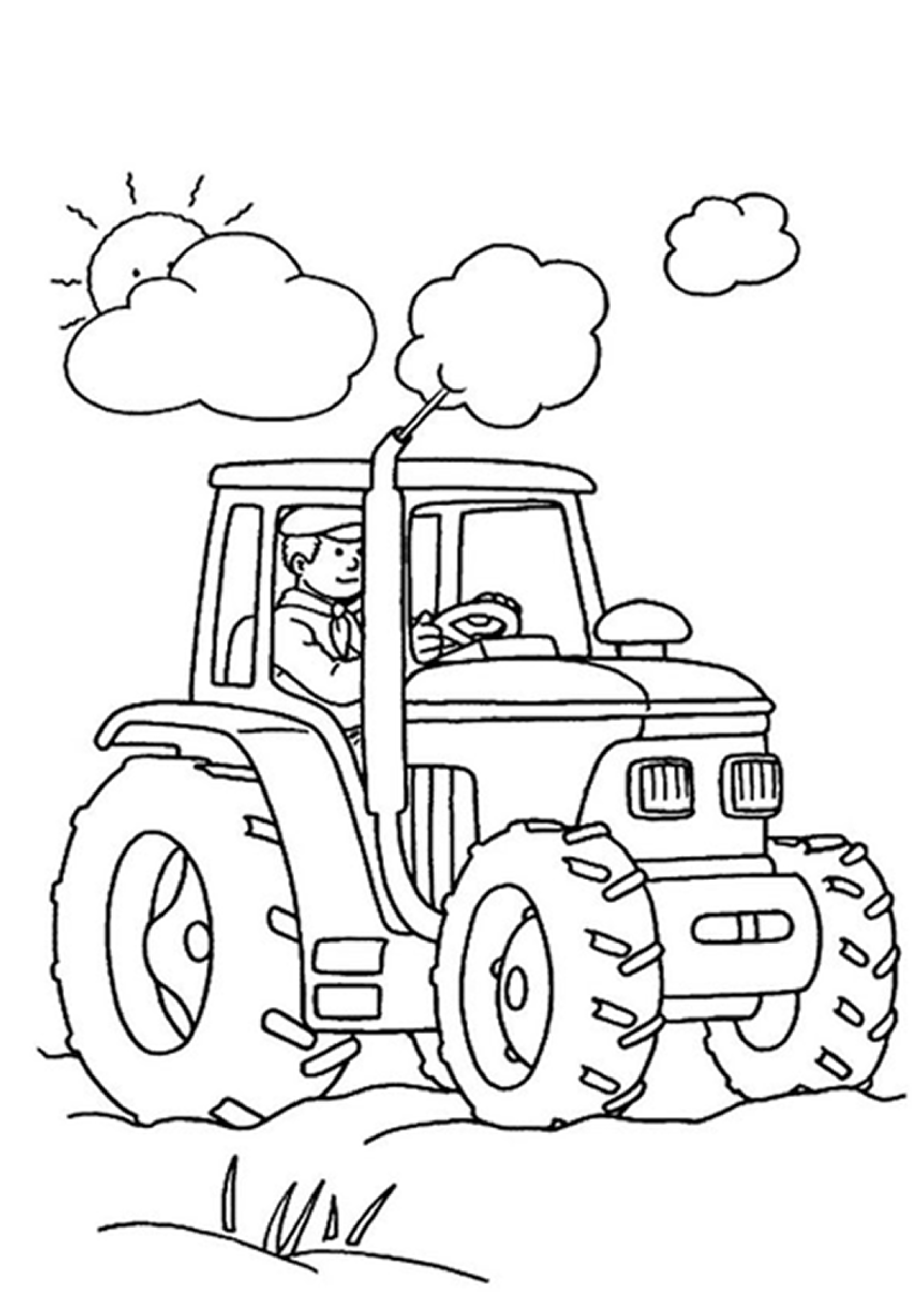 dessin tracteur a chenille