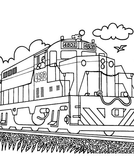 dessin train marchandise