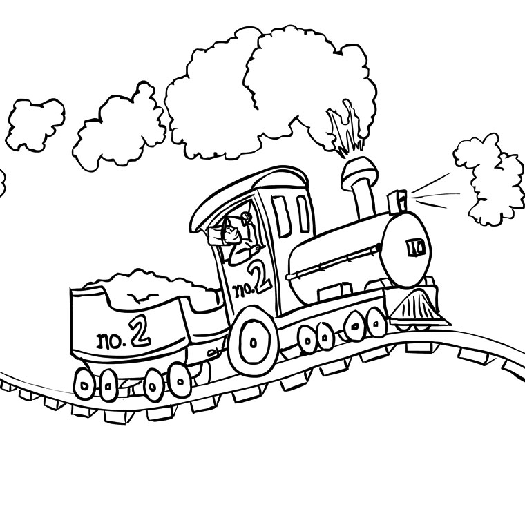 coloriage train en ligne gratuit