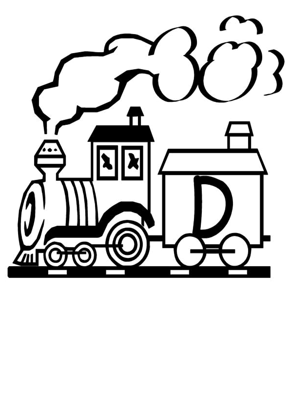 dessin à colorier de train gratuit