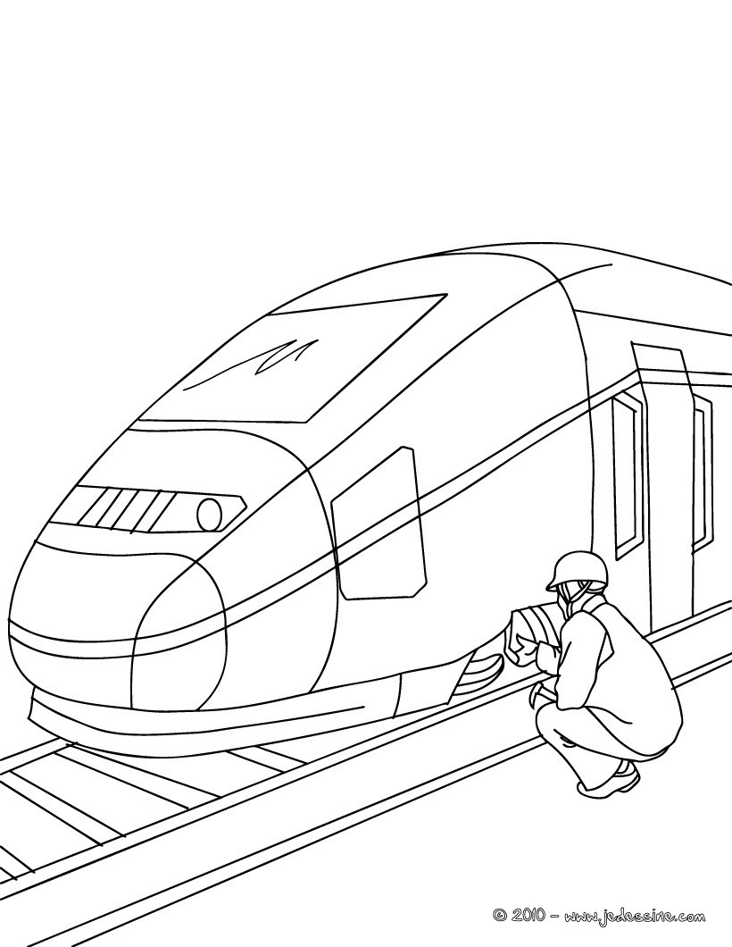 coloriage à dessiner train maternelle