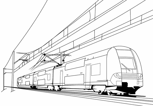 dessin d'un train imprimer