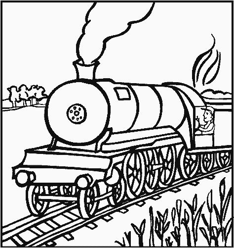 dessin à colorier train à imprimer gratuit