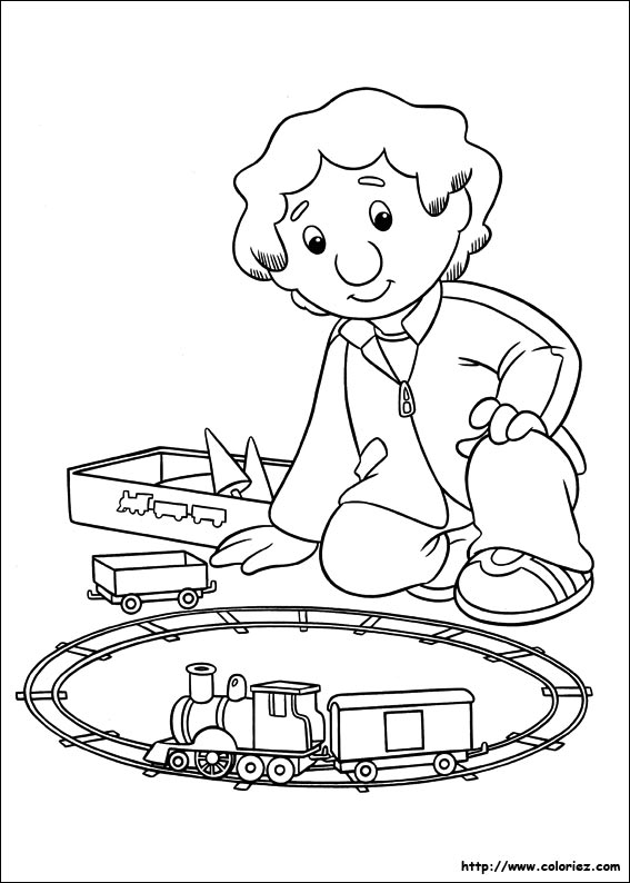 dessin à colorier train et wagon