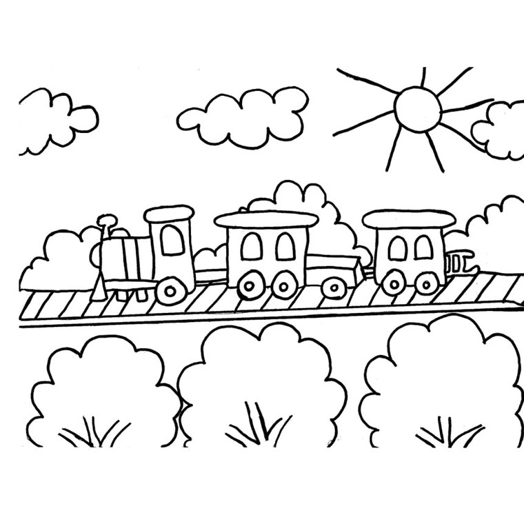 coloriage train gratuit