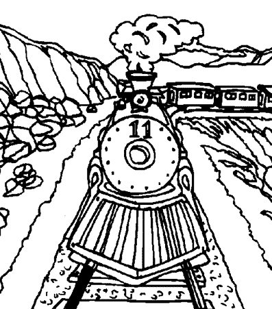 Dessin à Colorier Train à Vapeur A Imprimer