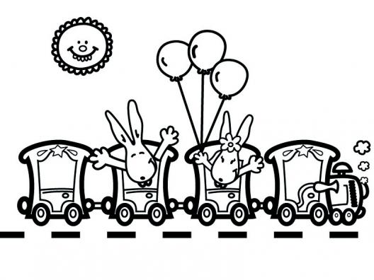 coloriage petit train imprimer