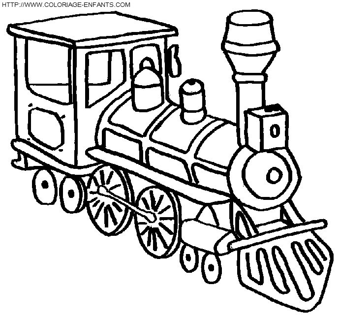 dessin a colorier train a vapeur