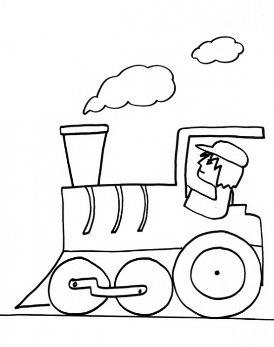 dessin à colorier train à vapeur a imprimer