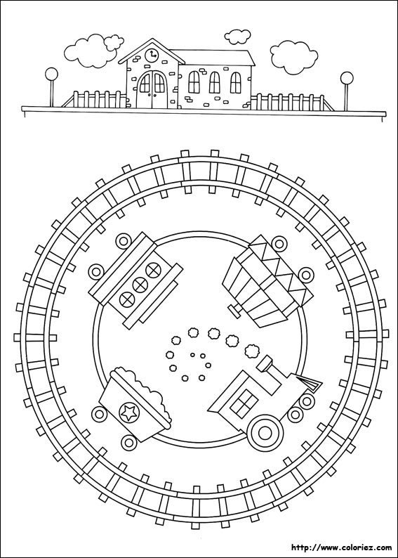 coloriage à dessiner de train a vapeur