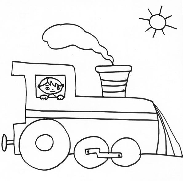 coloriage train et wagon