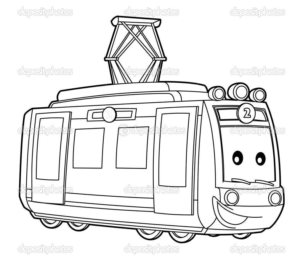 coloriage tramway  imprimer