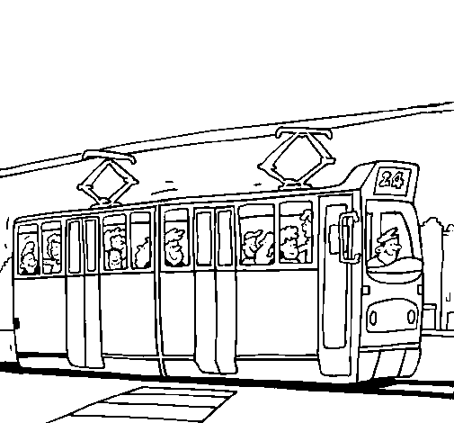 coloriage tram