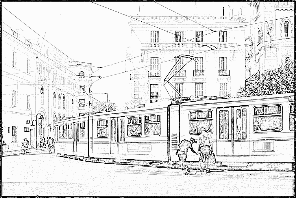 dessin tramway à imprimer