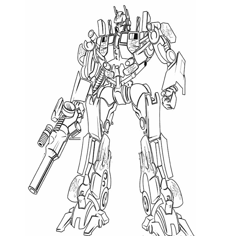 dessin à colorier transformers optimus prime à imprimer