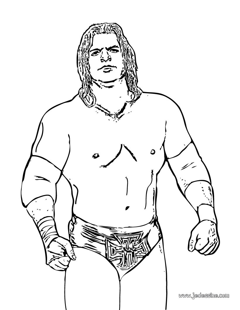 coloriage de triple h a imprimer