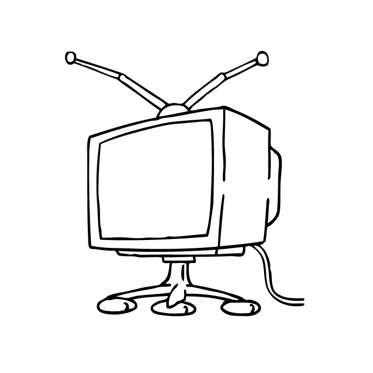 coloriage à dessiner tv schtroumpf