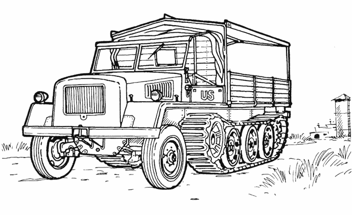dessin vehicule militaire imprimer