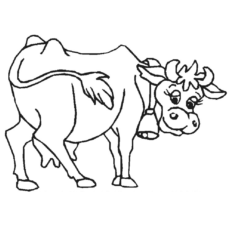 dessin à colorier vache mouton