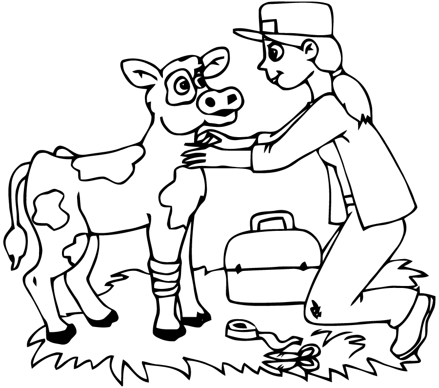 dessin à colorier de vache et de taureau