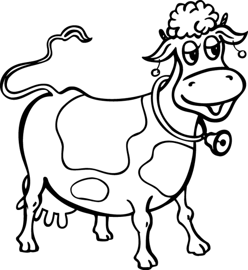 dessin à colorier magique maternelle vache