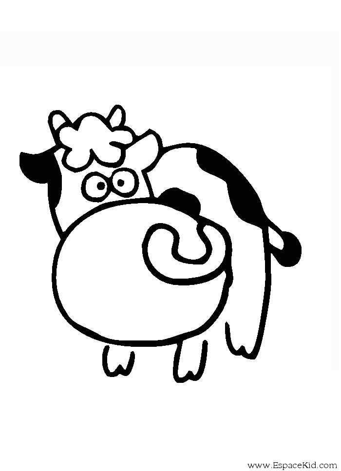 Coloriage Vache à colorier - Dessin à imprimer coloriage vache et tracteur