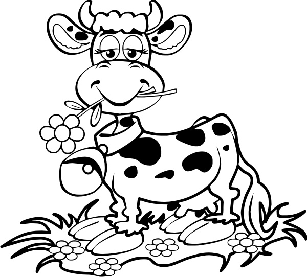 dessin à colorier de vache
