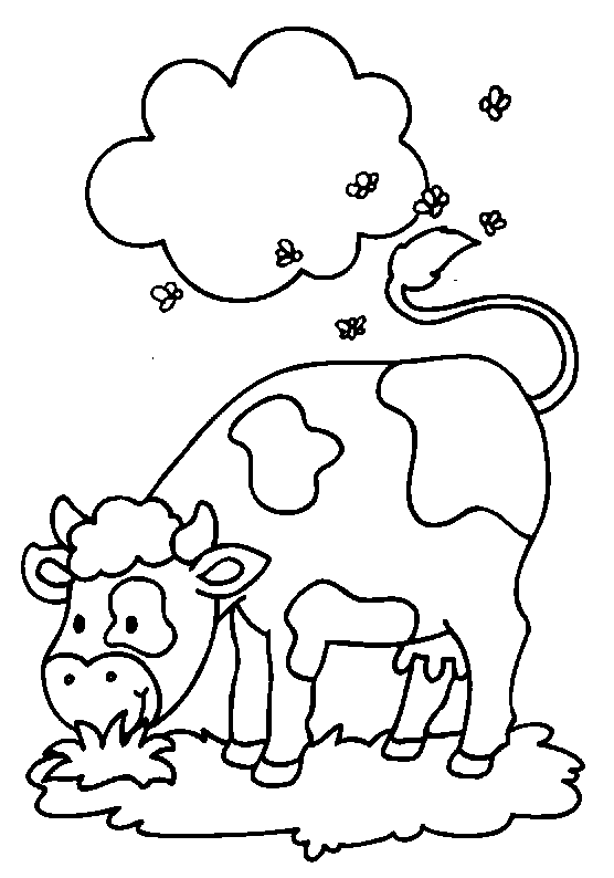 dessin à colorier de vache rigolote