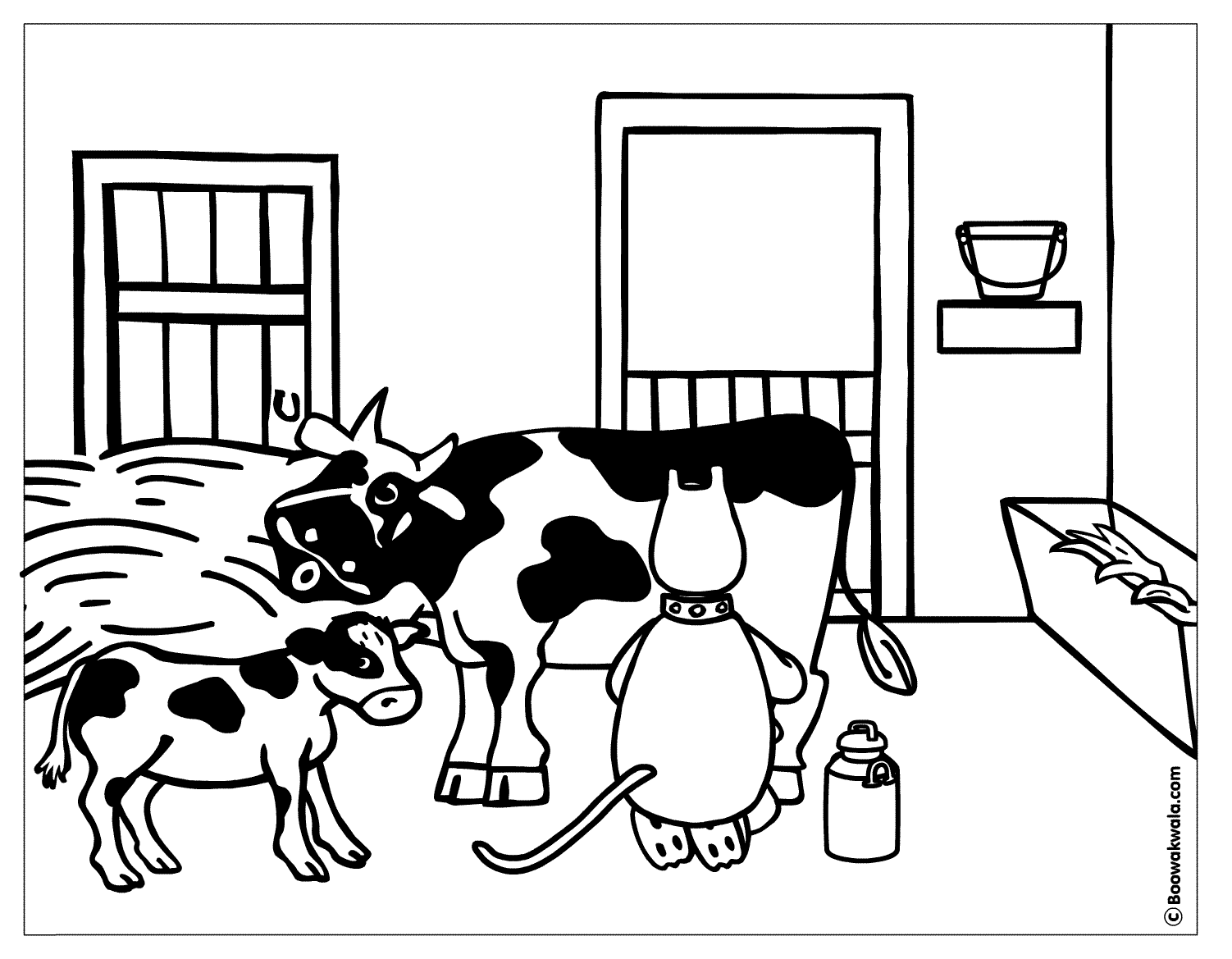 dessin à colorier vache facile