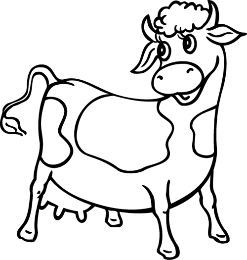 dessin à colorier vache maternelle