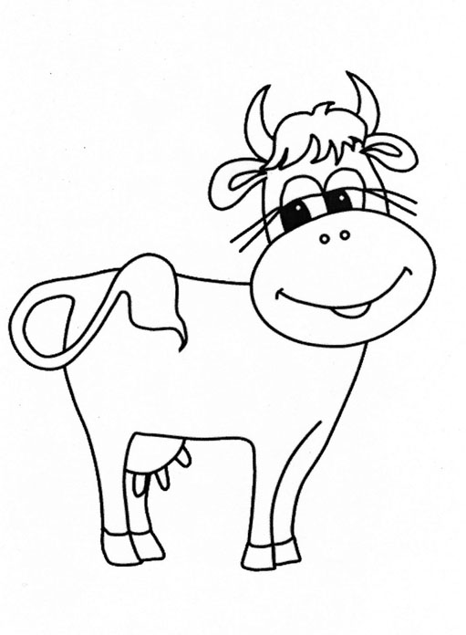 coloriage à dessiner vache avec veau