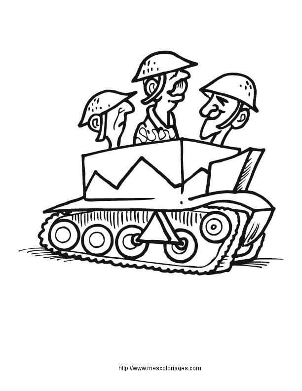 coloriage vehicule militaire